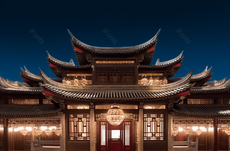 华丽的古房屋建筑灯光背景,高清,摄影图,摄影图片,图片大全,摄影图免费下载
